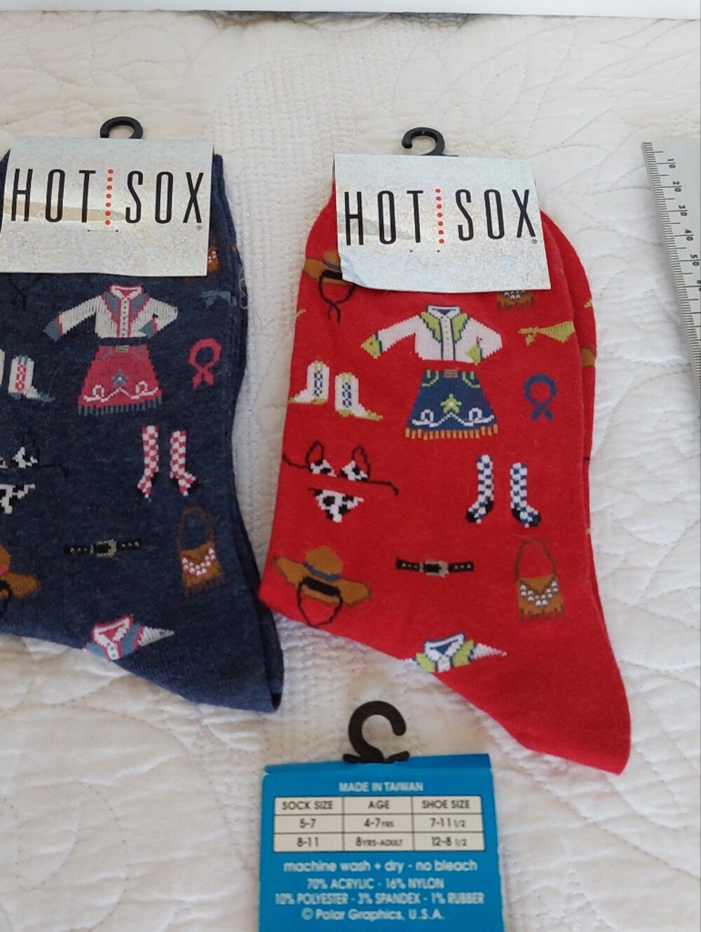 4 Sets Of Cowgirl/ BoyWestern Socks NOS Size Range 8 To 11 Rodeo Southwest Cute! - Picture 9 of 16